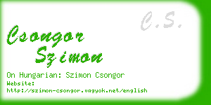 csongor szimon business card